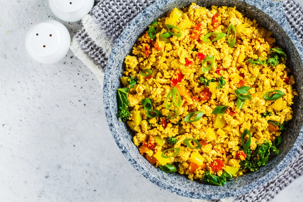 Spicy Scrambled Tofu Breakfast Bap