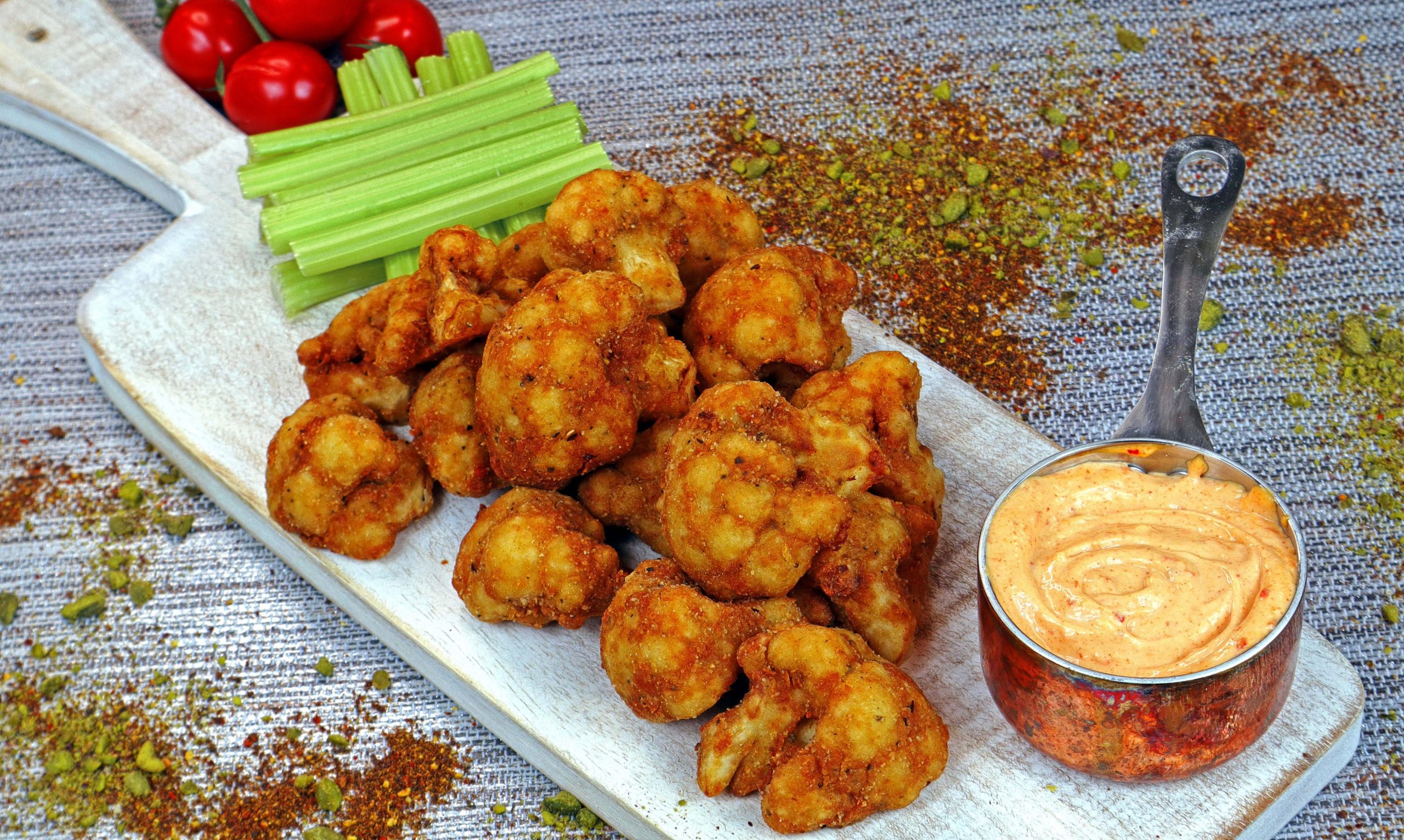 Cauliflower Wings with Sriracha Mayo Dip